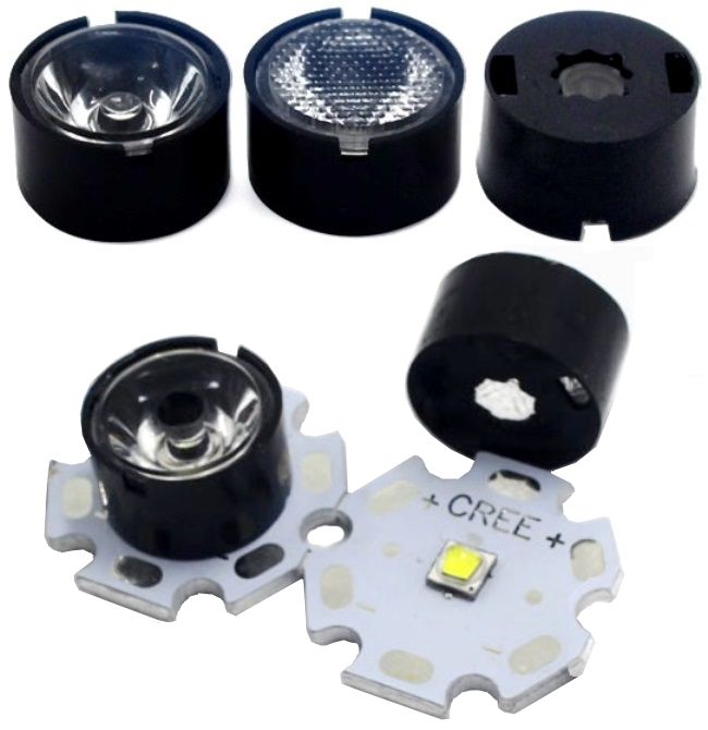 Lentes 13mm Led XP 3535 Negro